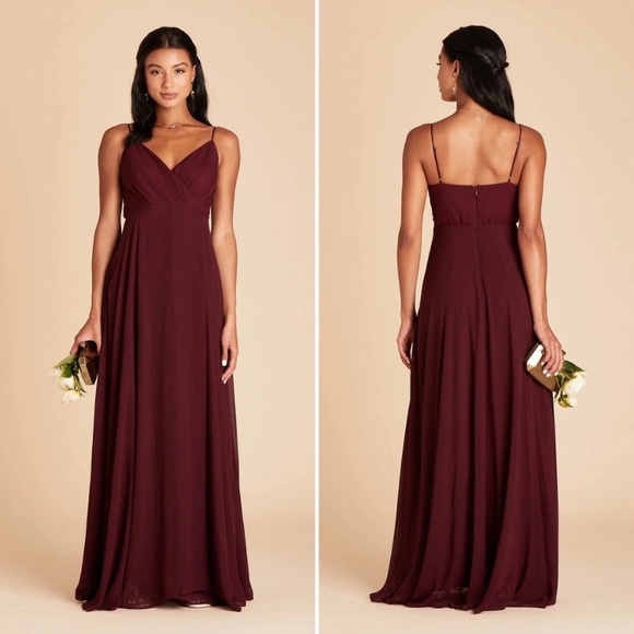 New NWT Birdy Grey “Kaia” Chiffon Gown Maxi Dress Cabernet Burgundy Wine Red - Picture 13 of 13